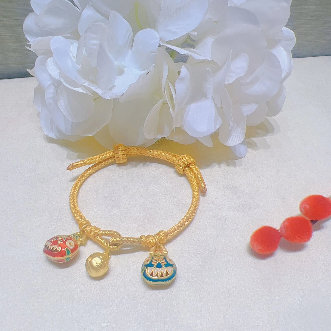 足金吞金兽一家 手工编绳3.35