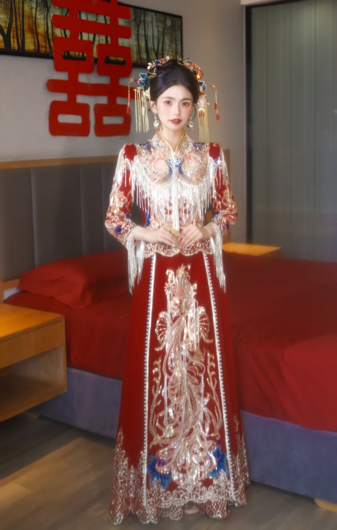 重工秀禾服2025新款新娘结婚礼服中式嫁衣显瘦敬酒服出阁高端婚服