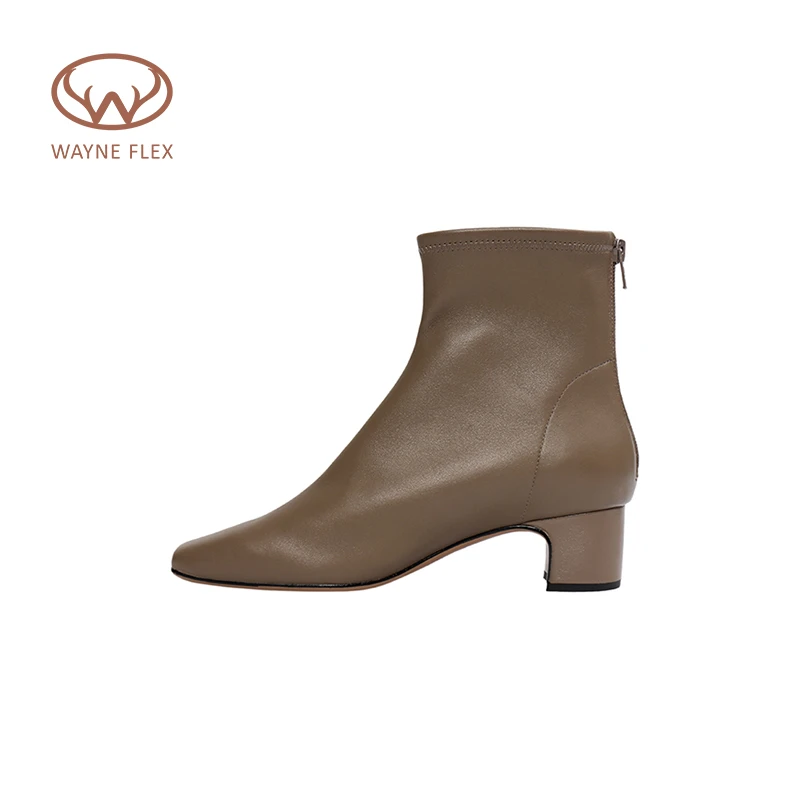 韦恩Wayne Flex时尚舒适瘦瘦靴法式短靴6173
