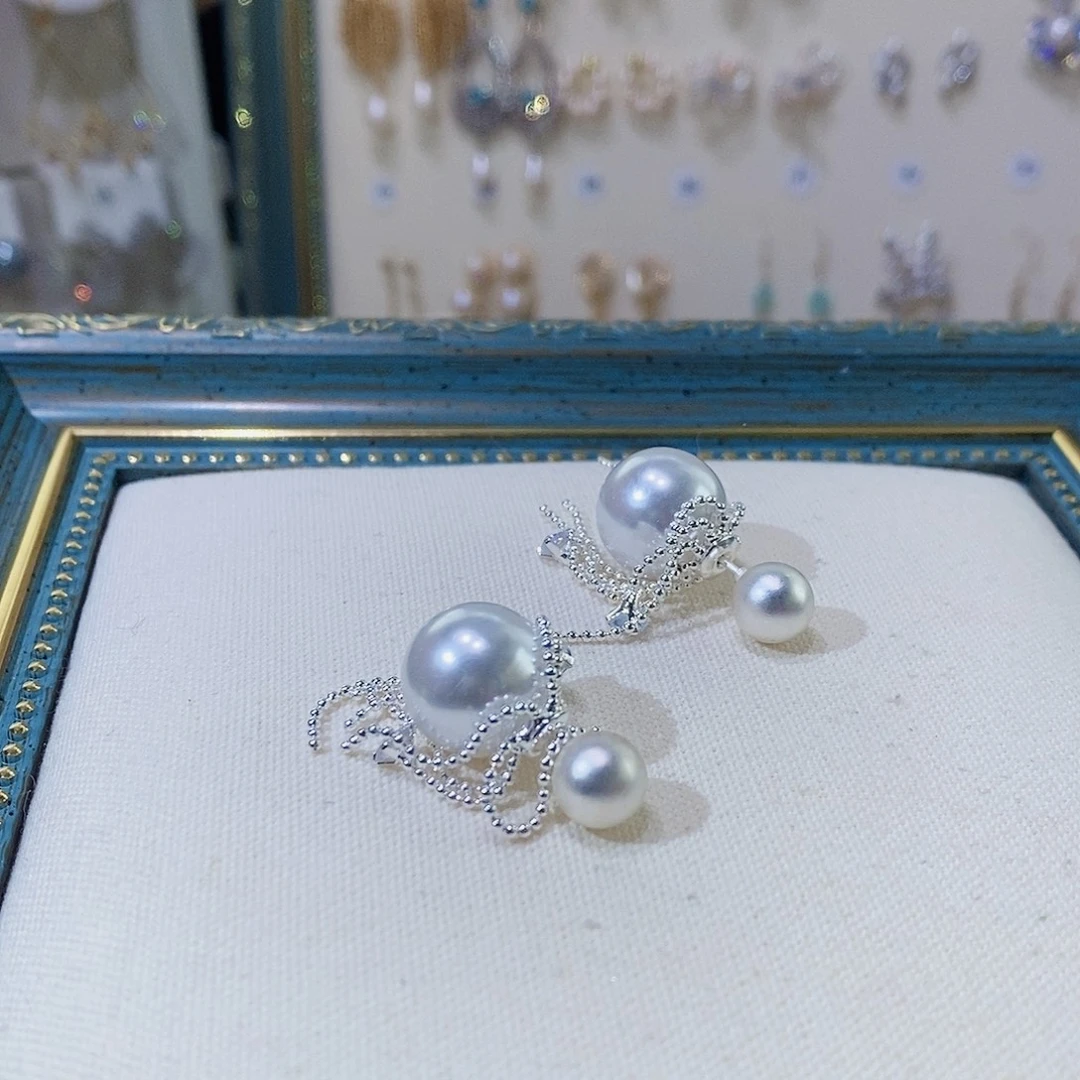 耳饰淡水珍珠银S925镶嵌