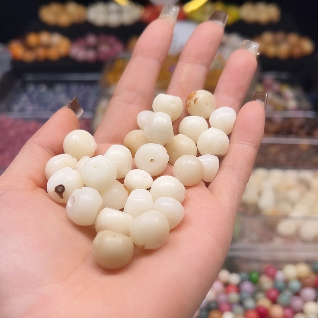 菩提根/象牙果手串瑕疵配件混60颗有裂有坏