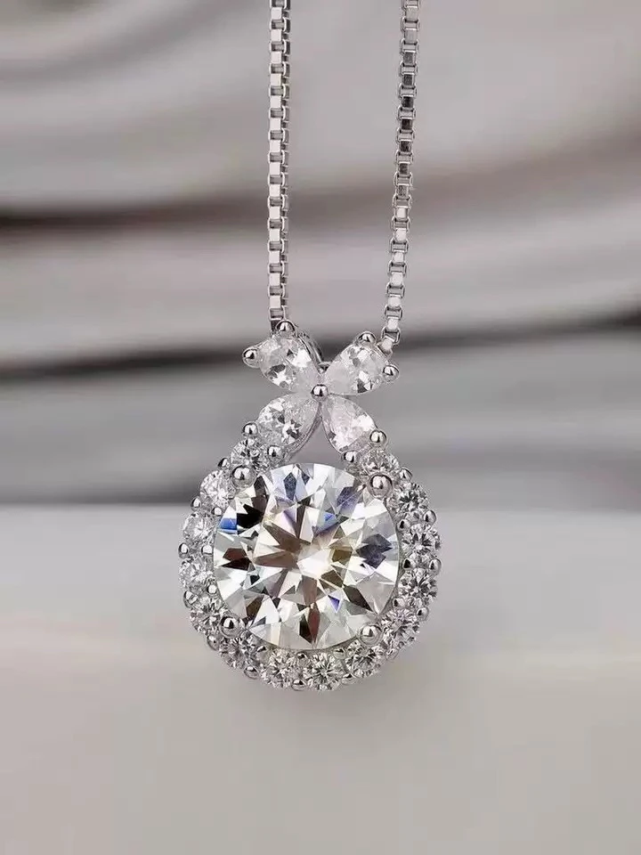 坠链均925银莫桑石 925银莫桑石【美乐蒂2克拉】轻奢时尚