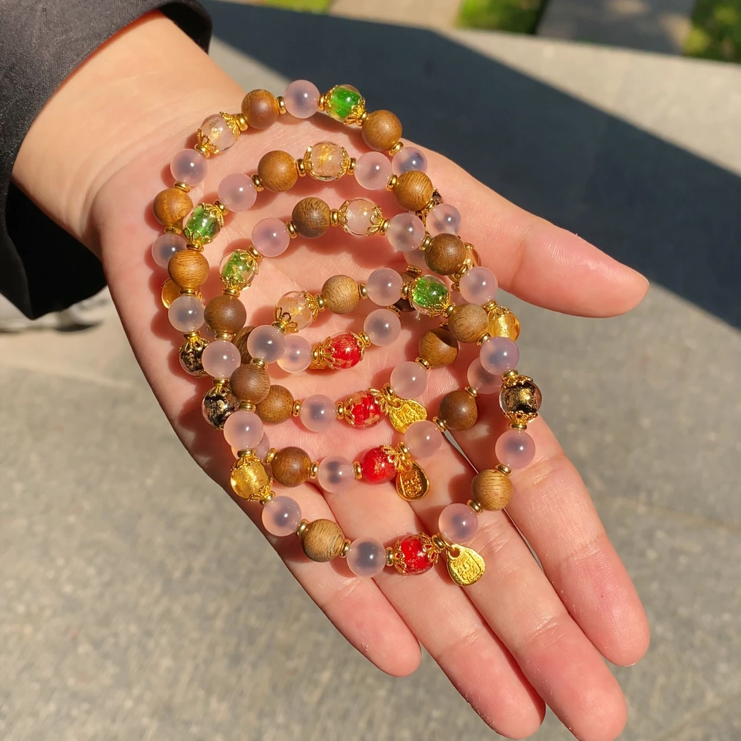 合金琉璃手链 扎基拉姆八大糖心琉璃手串新中式国风女士手链