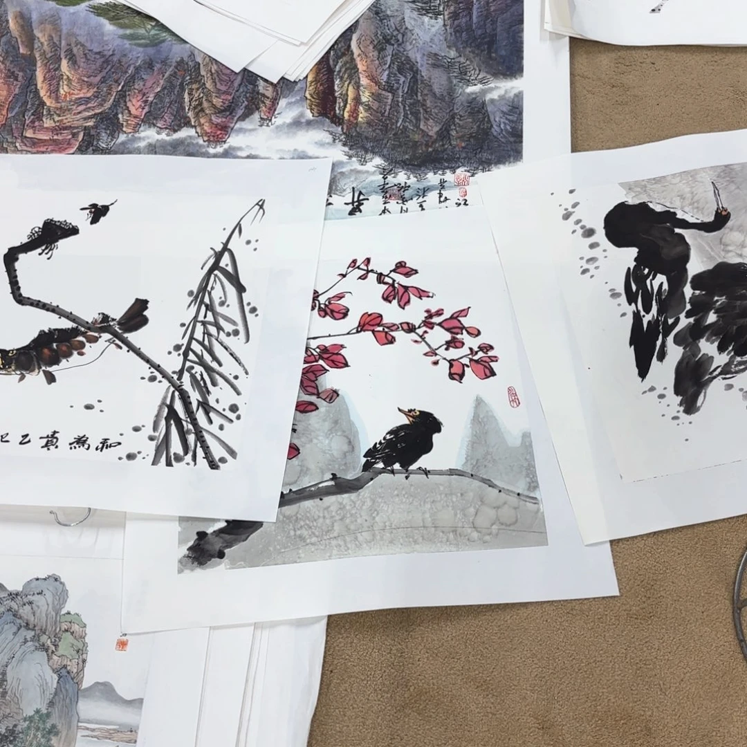 国画名*王巴进斗方花鸟赵