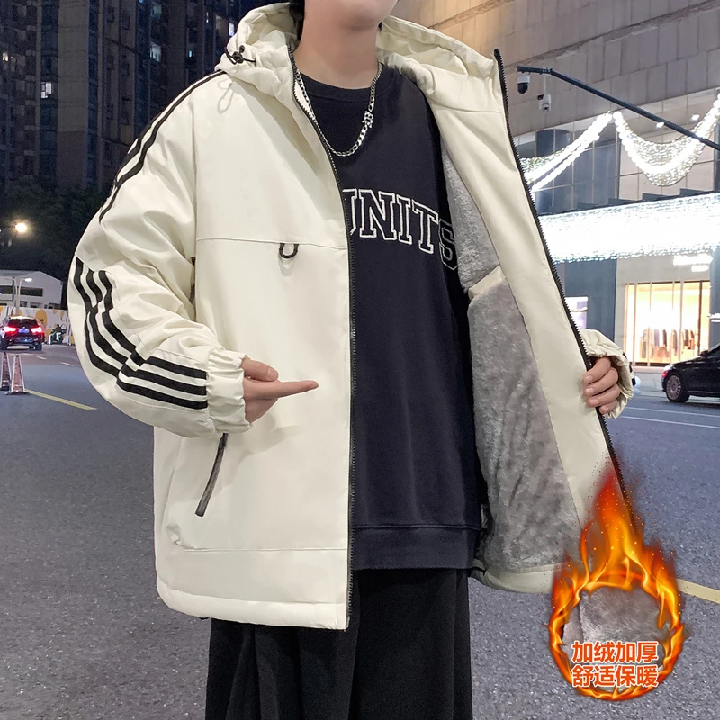 2025冬季加绒加厚外套男生保暖防寒潮流休闲上衣宽松百搭帅气夹克