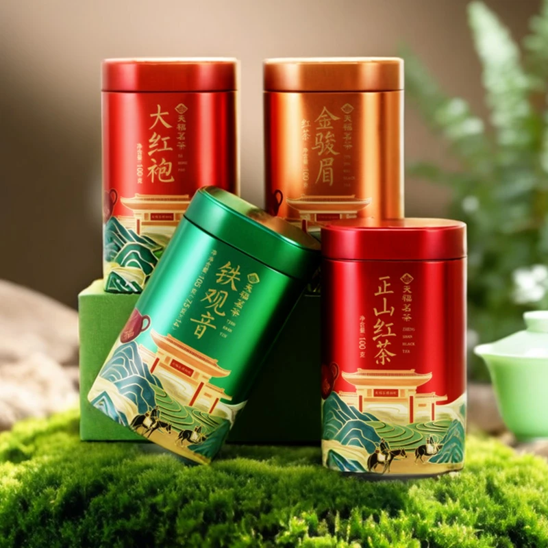 天福茗茶 芳茗金骏眉红茶 大红袍乌龙茶福建罐装散茶叶