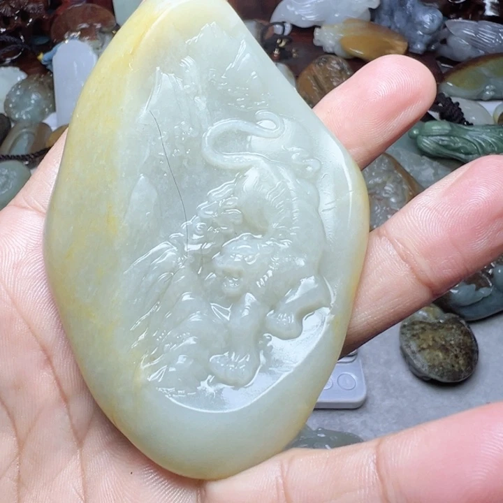 和田玉把件未镶嵌温***@