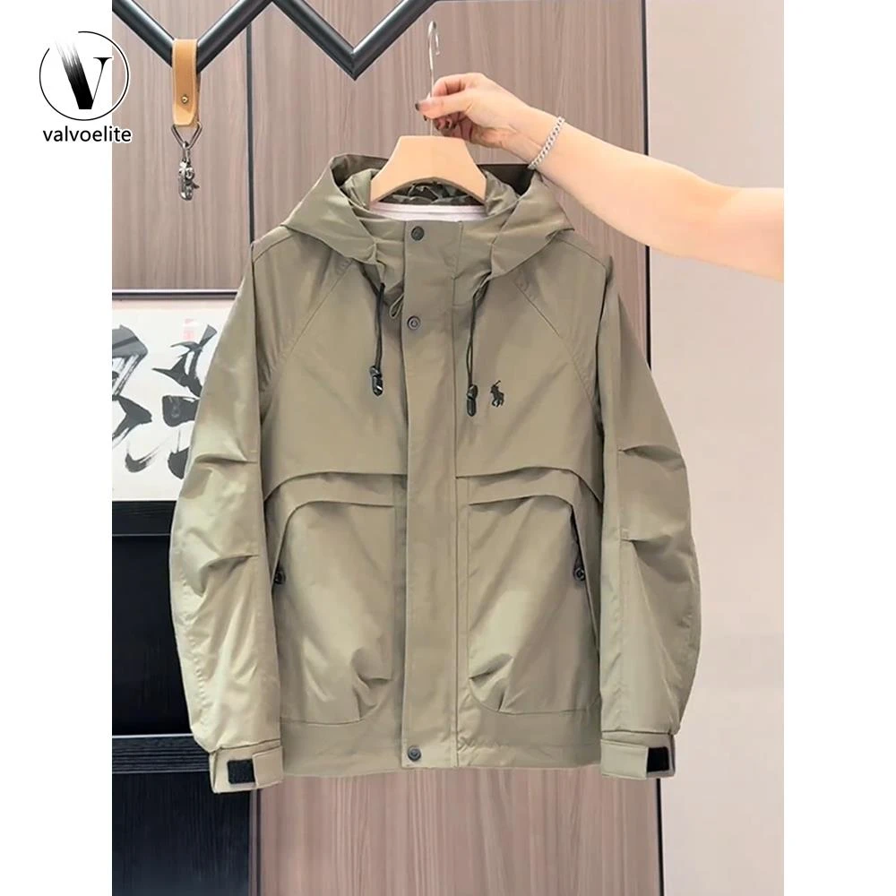 VALVOELITE夹克男生休闲工装外套春秋季美式连帽茄克衫宽松帅气潮