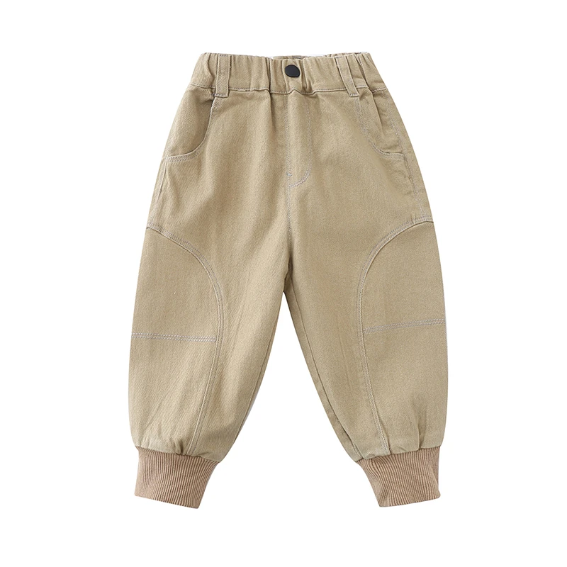 男童棉质长裤2025春秋新款休闲纯色洋气春装洋气时髦宽松工装裤潮