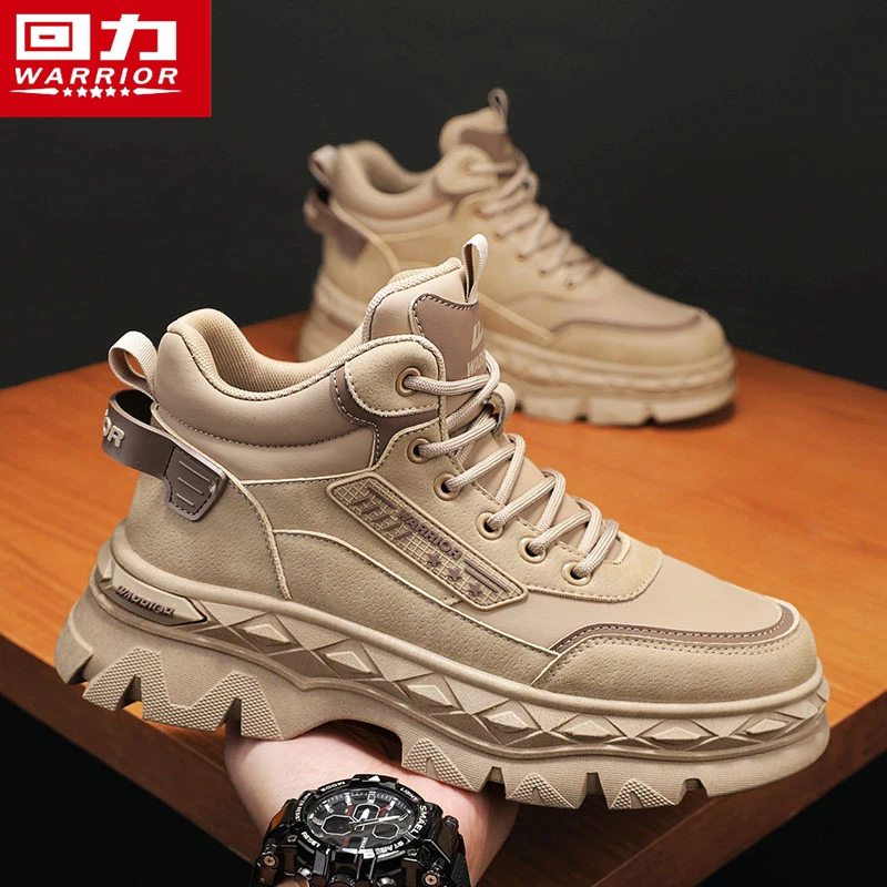 回力高帮工装鞋男秋季2025新款男士英伦风复古短靴厚底百搭马丁靴