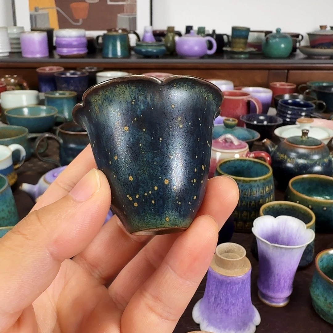 萤火虫釉任晓飞老师花口杯