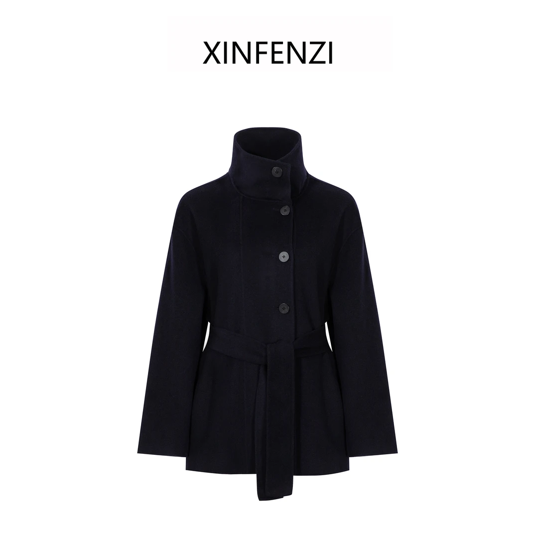 【兰风】XINFENZI 立领双面呢大衣外套 FJK33862