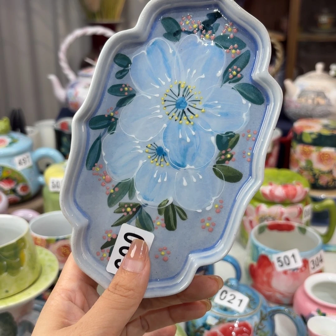 瓷片景德镇手绘高温釉下彩陶瓷茶具