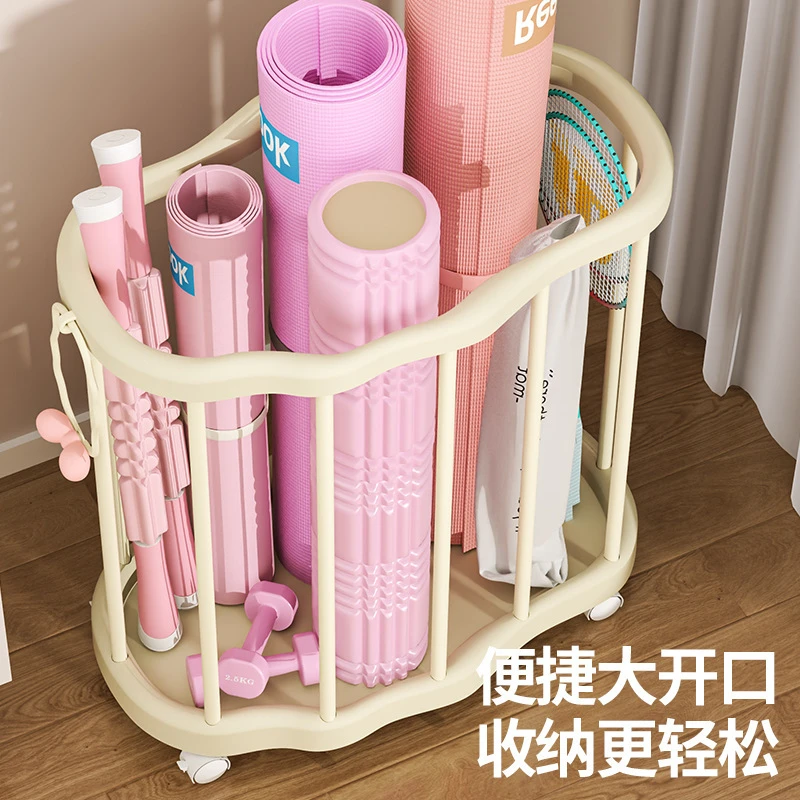 PP可移动脏衣篮衣篓家用瑜伽垫置物架滑轮浴室衣服多功能场景收纳