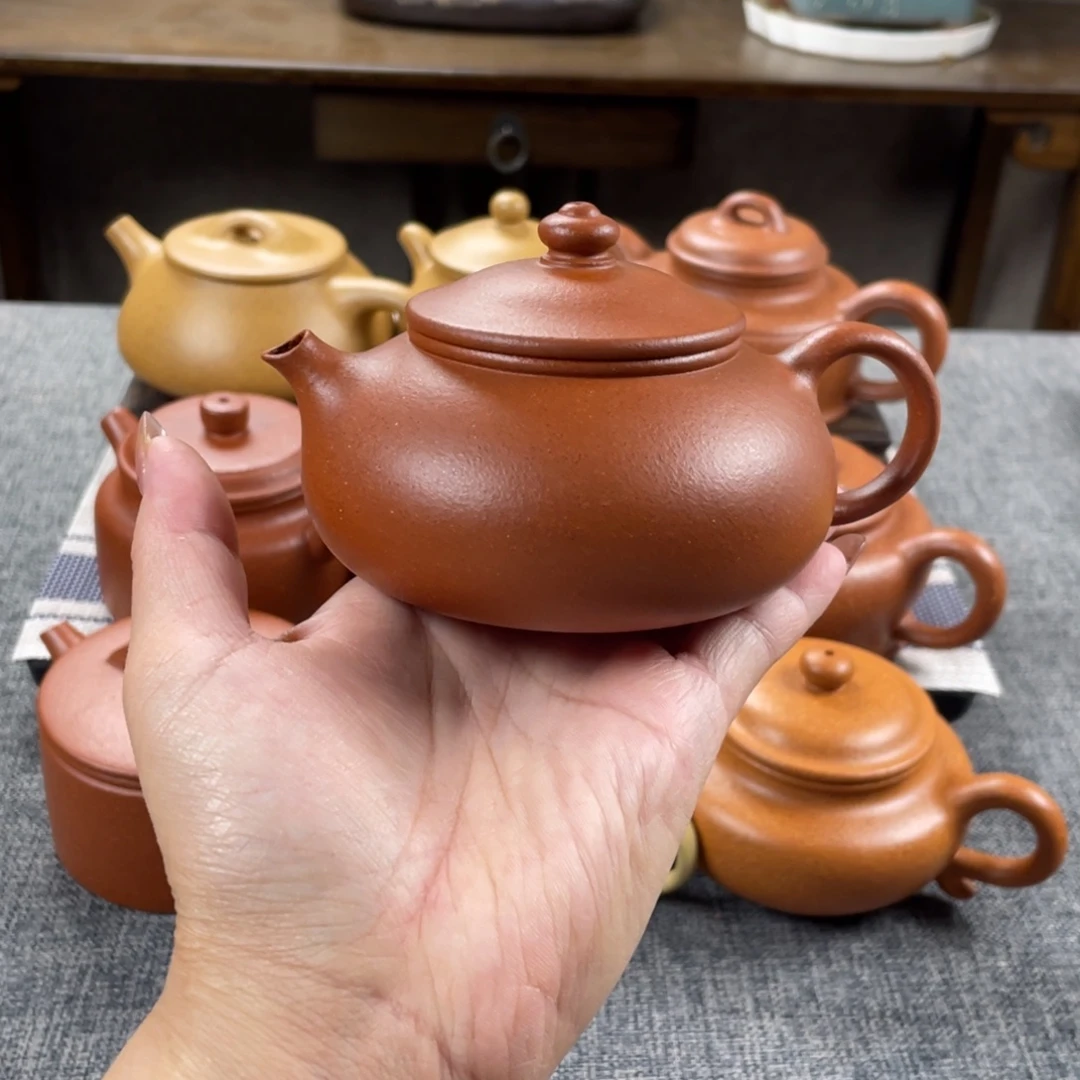 茶壶紫砂红降坡寒江全手40目200纯红