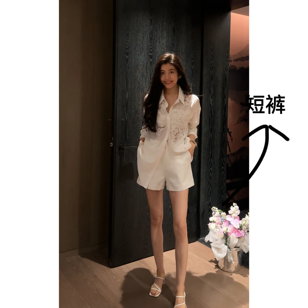 【N·COU】25春新款【大长腿】休闲高腰直筒阔腿短裤DY60595