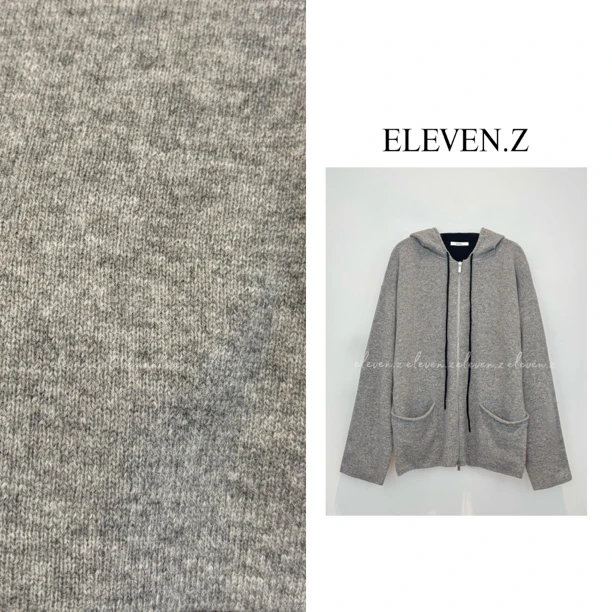 ELEVENZ 山羊绒连帽拉链外套