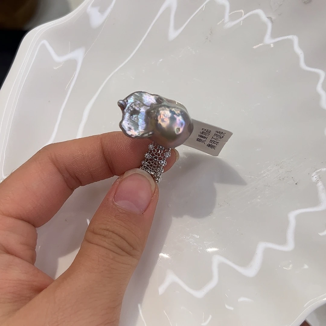 合金淡水珍珠耳饰