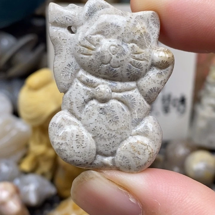 硅化珊瑚（珊瑚玉）未镶嵌颈饰