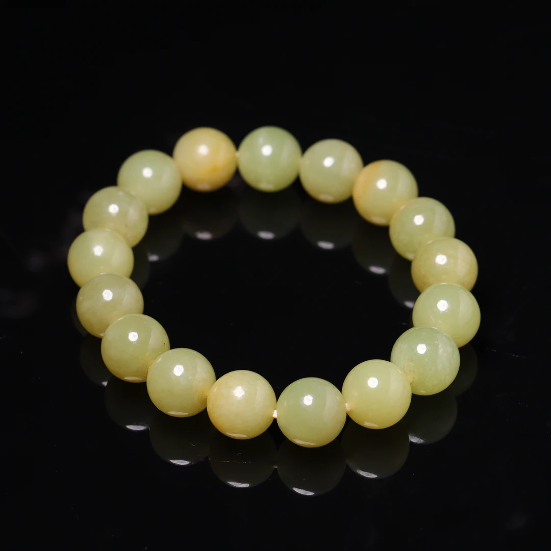 清代和田玉黄玉手串-NX