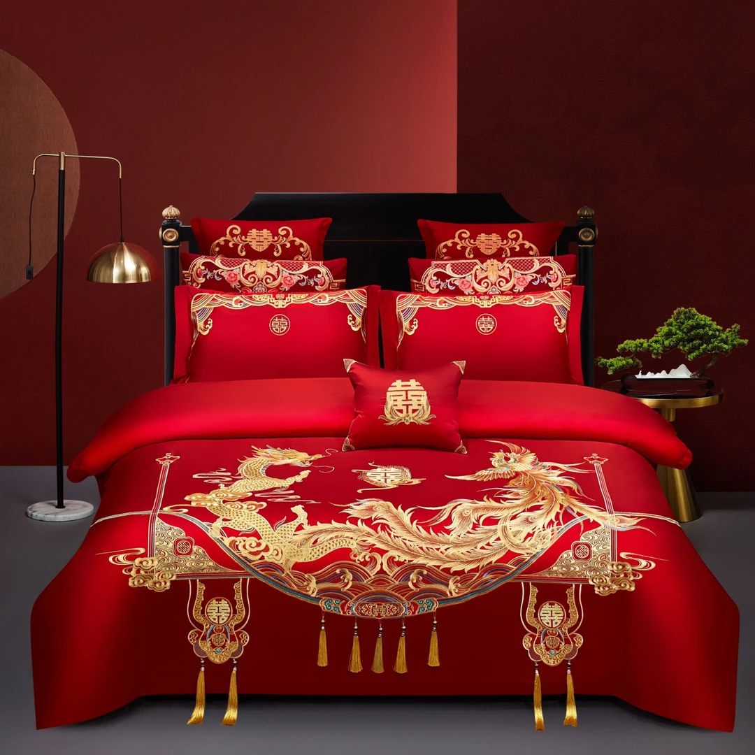 【百年龙凤】高端刺绣结婚婚庆绣花喜庆龙凤婚被中式新中式婚房