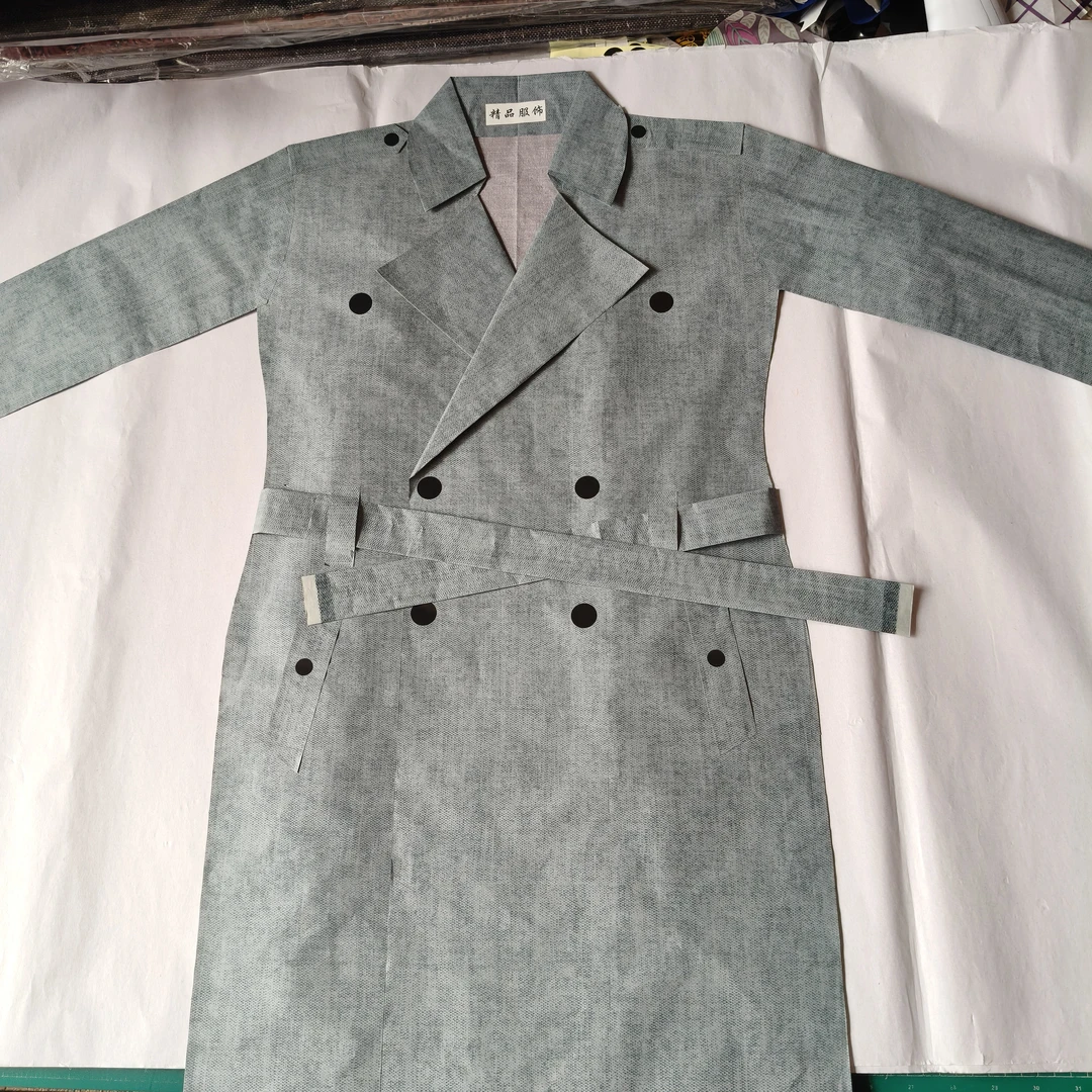 纸质  纯手工  双排扣  带里子风衣  单件