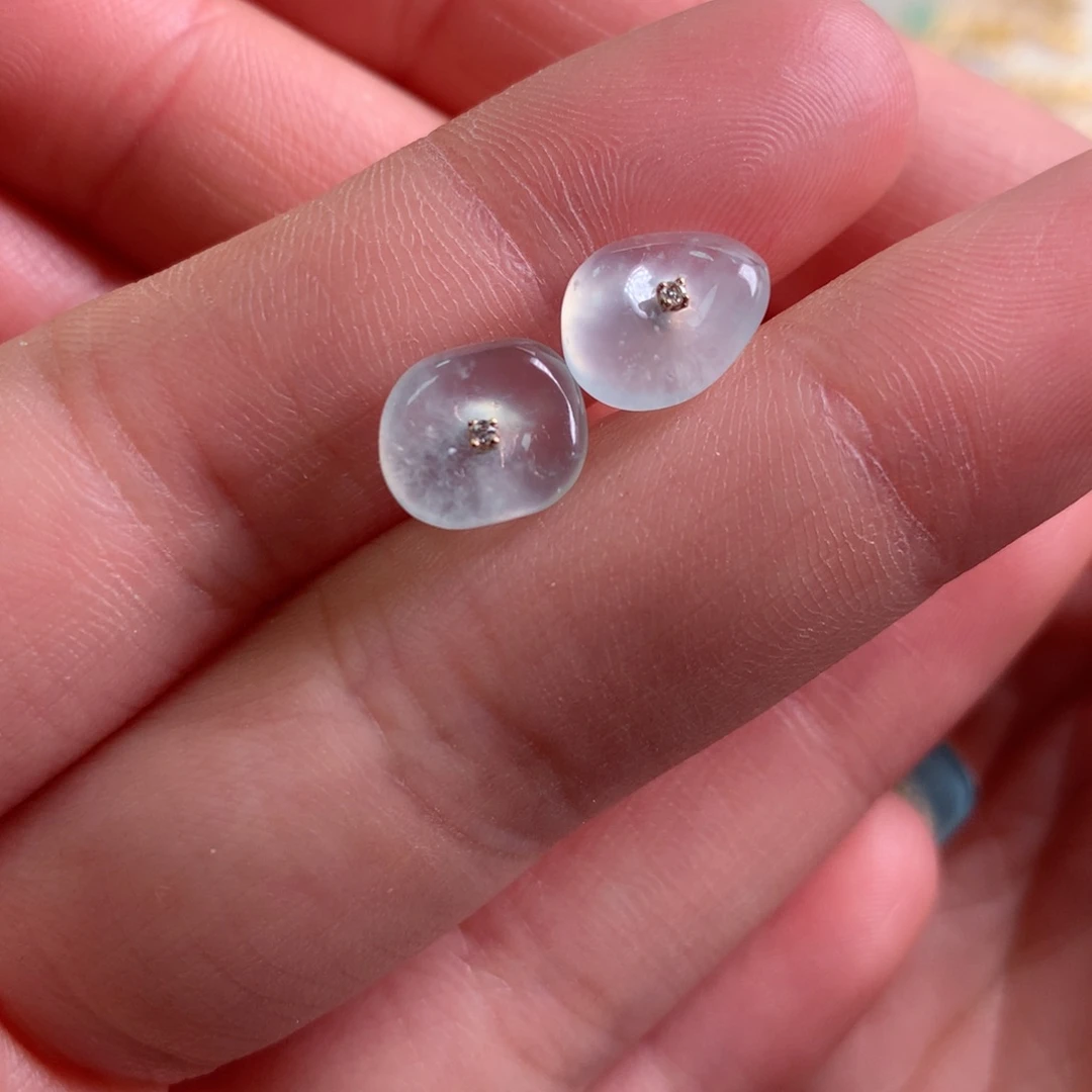 18K金镶嵌翡翠耳饰耳饰