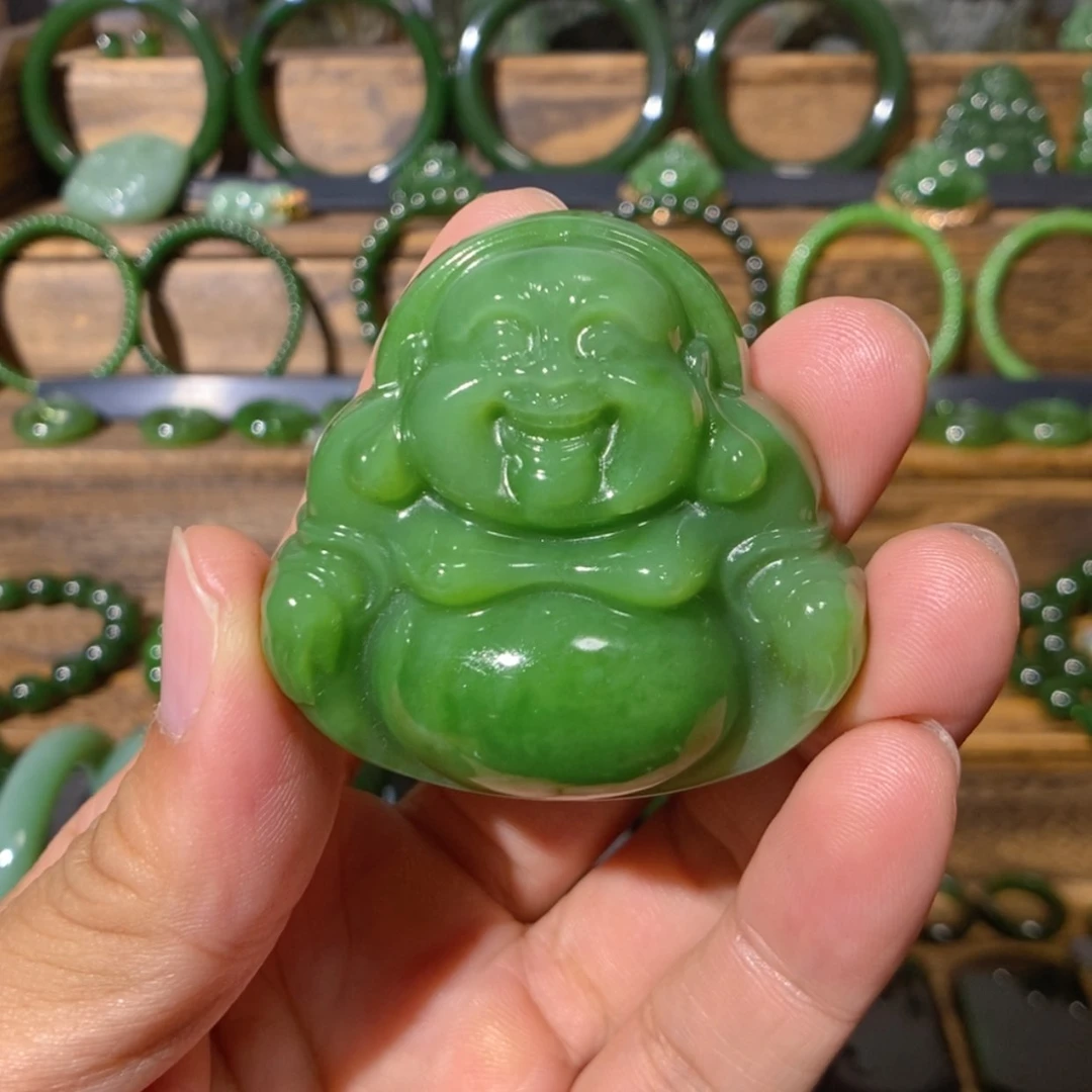 【闪购商品】吊坠(不含链)未镶嵌和田玉俄料阳绿佛公50/15.8