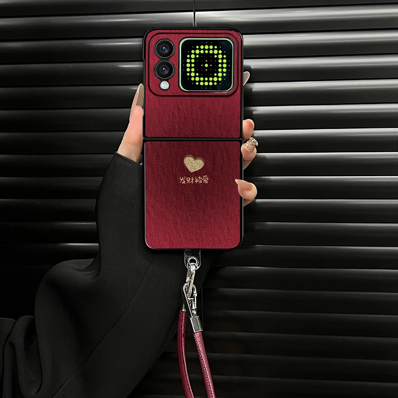 适用于华为novaflip新款发财被爱小羊皮折叠壳全包保护套