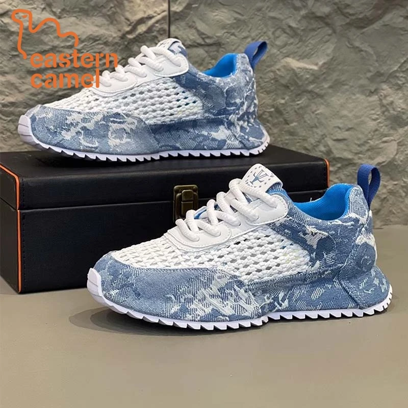 东方骆驼男鞋夏季新款镂空网面鞋透气运动休闲鞋厚底复古老爹潮鞋