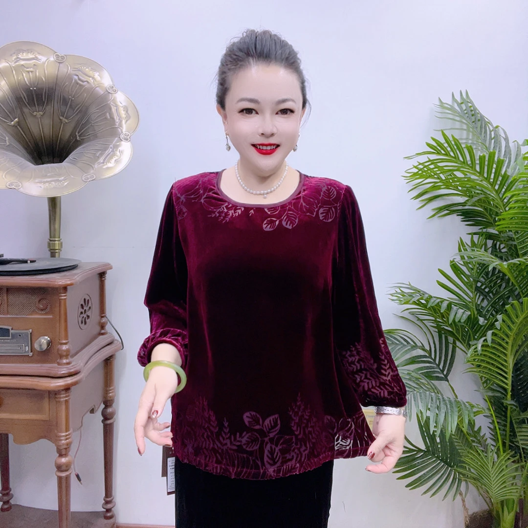 桑蚕丝小衫中老年时尚高档气质43A2070