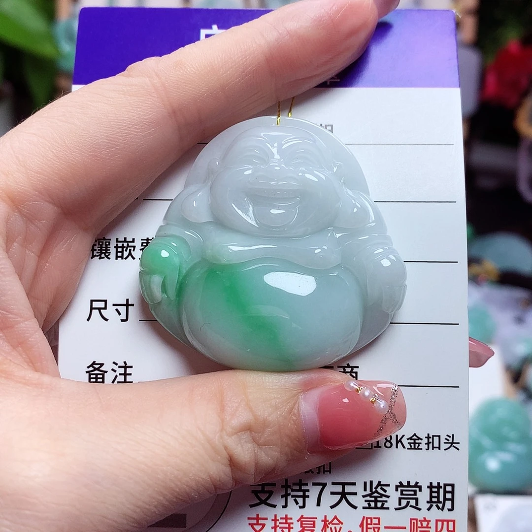 翡翠未镶嵌颈饰佛公03