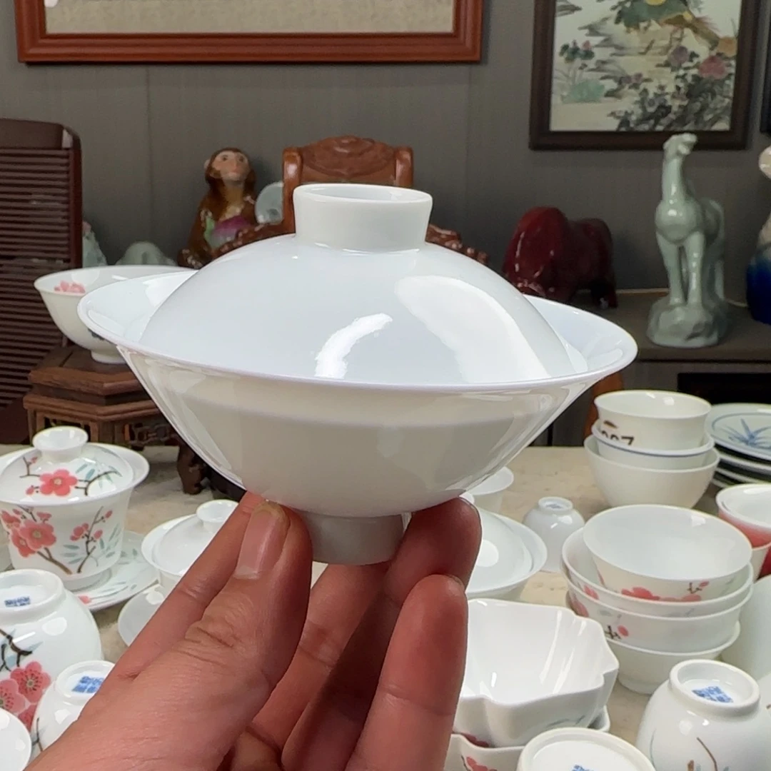 沐***风颜玉瑶素器滑石子斗笠盖碗