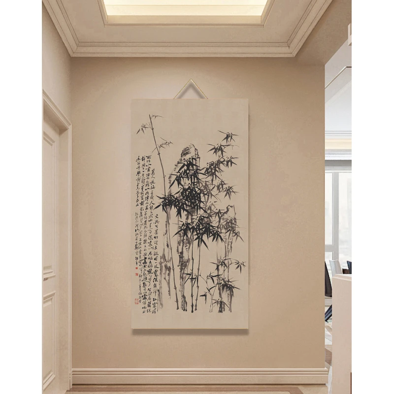 【515竹】40x85cm现代简约挂轴装饰画办公室家居装饰画