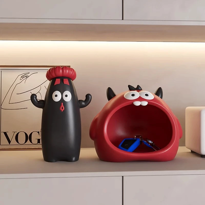 小怪兽入户门口放钥匙收纳玄关摆件客厅桌面家居软装饰品乔迁礼物