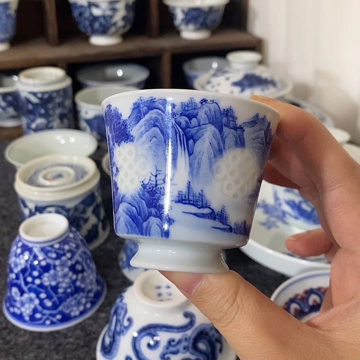 瓷【福利】山水玲珑马蹄杯