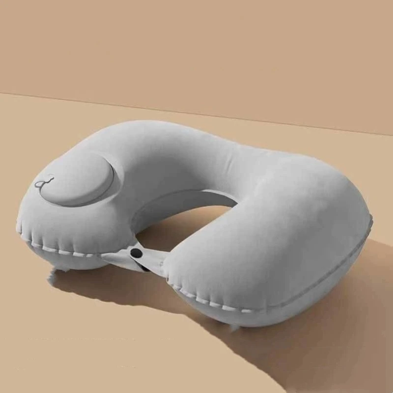 按压充气u型枕可折叠便携枕坐车飞机护颈枕脖子U形枕头颈部靠DH1
