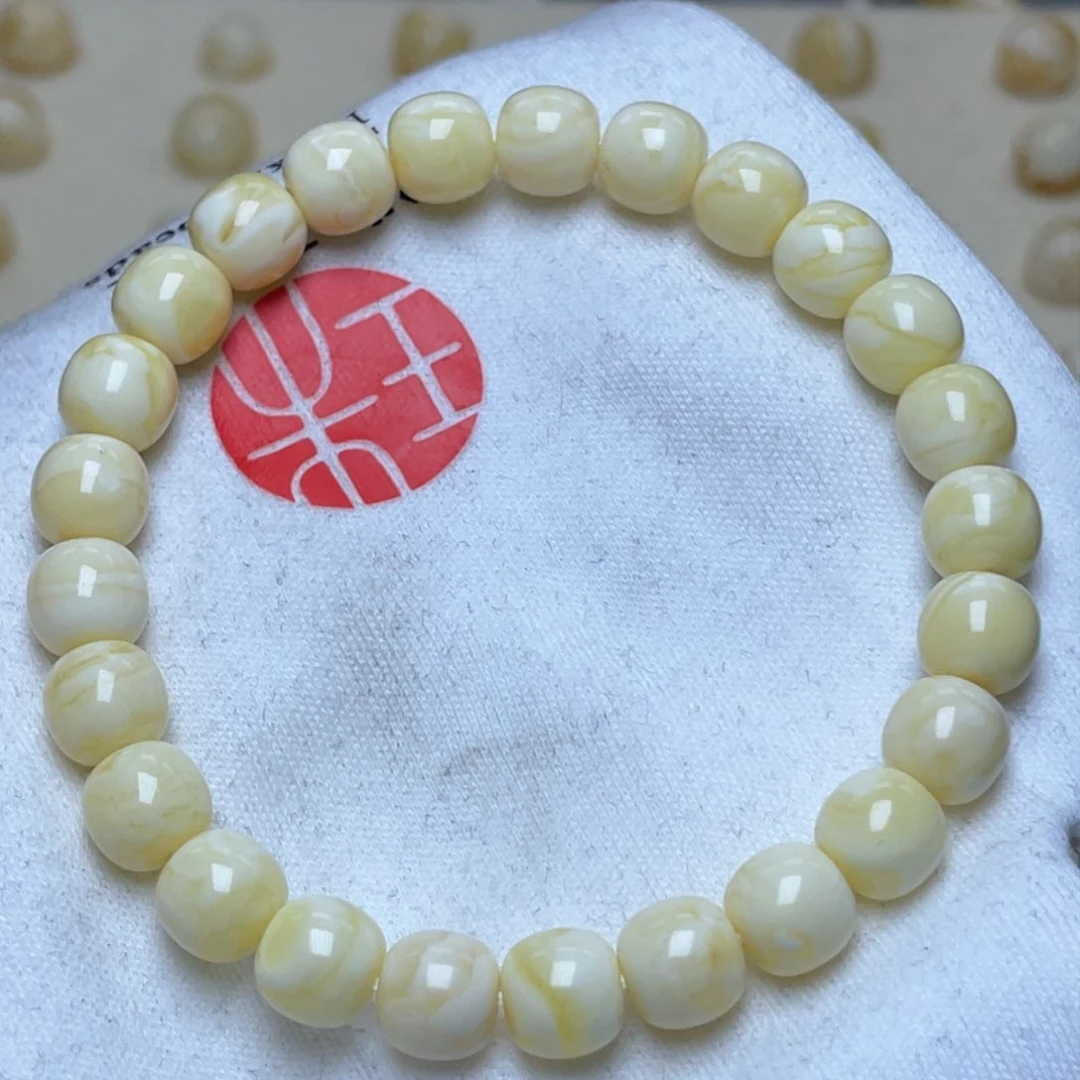 未镶嵌琥珀裸石8.5m蜜蜡手串