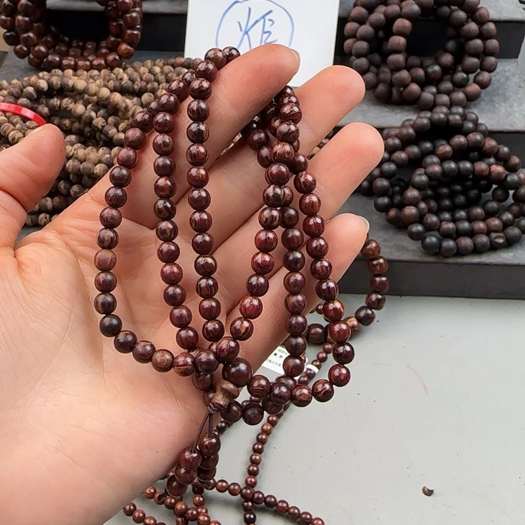 降真香手串/手链0.6×108海南红降黑金底土埋料
