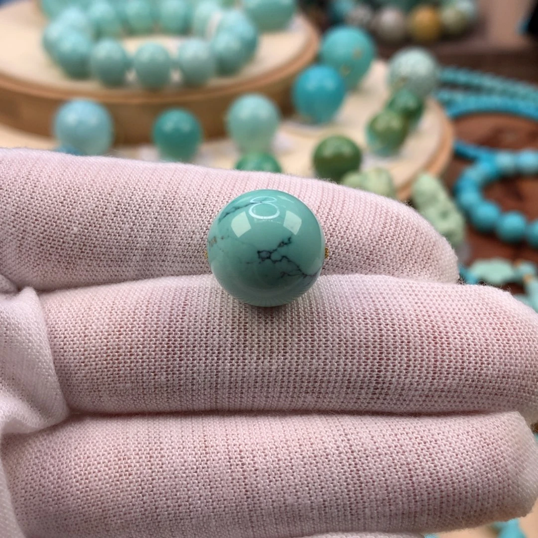 绿松石未镶嵌珠宝奇石14.9mm