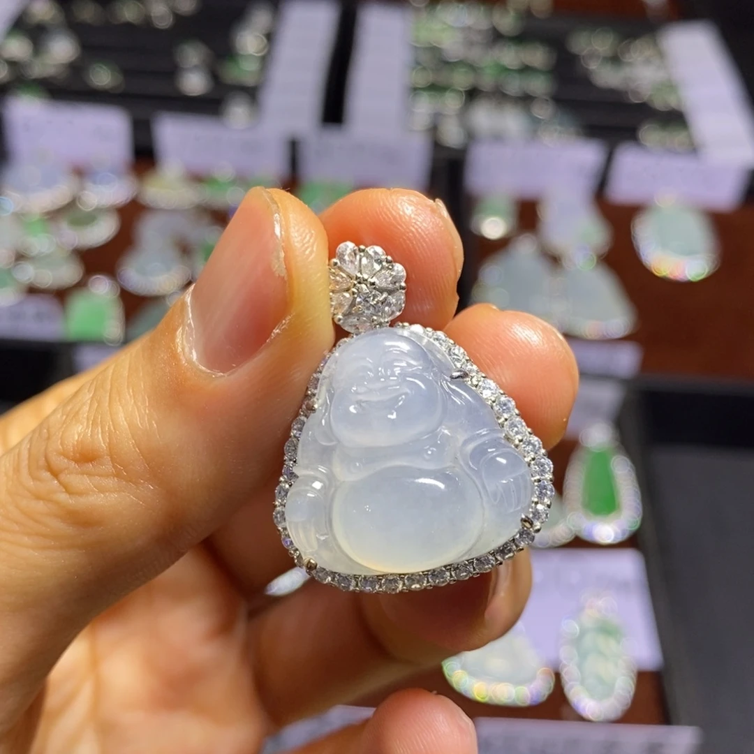 樂***翡翠银S925镶嵌颈饰