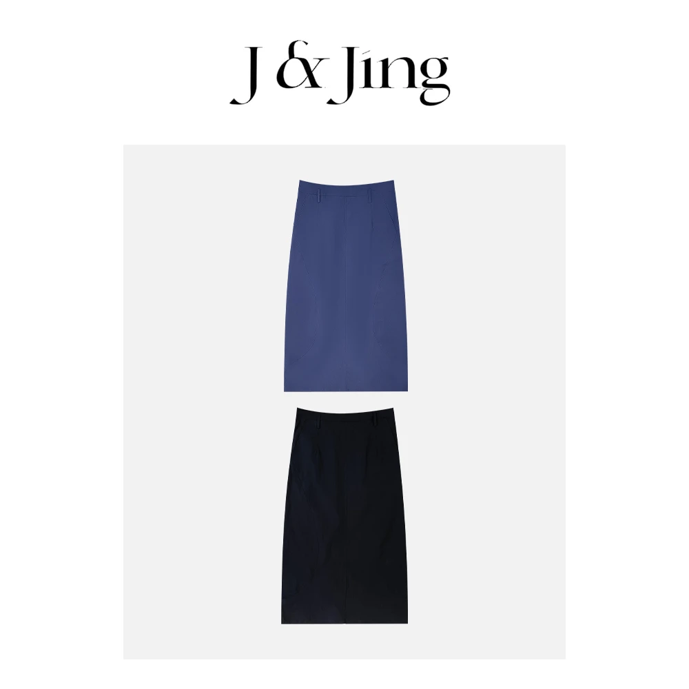 J&Jing-「艺术灵感」-上新~百搭显瘦隐形拉链工装半身裙YM05T17
