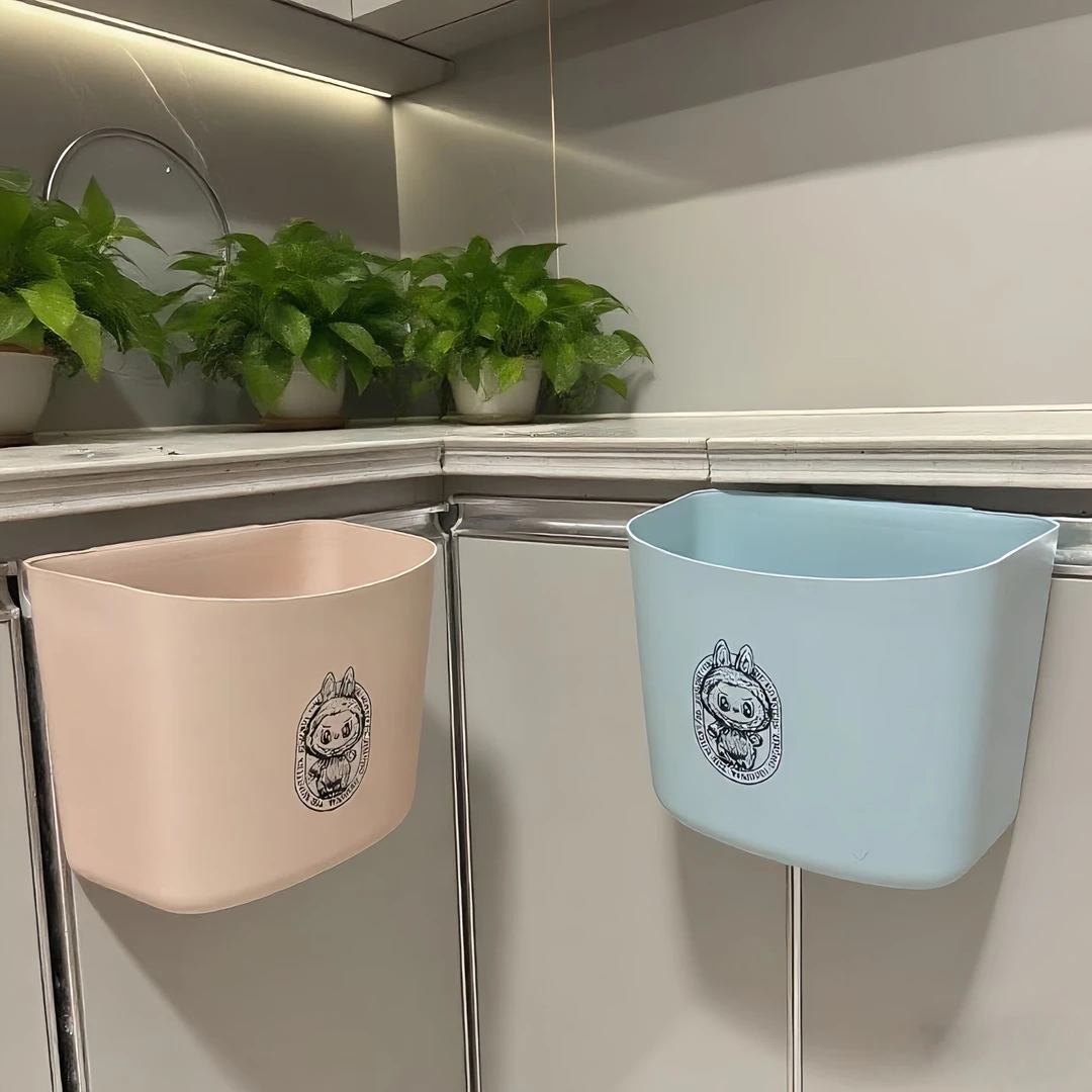 【拍一发二】厨房挂式垃圾桶卡通拉布布免弯腰橱柜门悬挂车载壁挂式