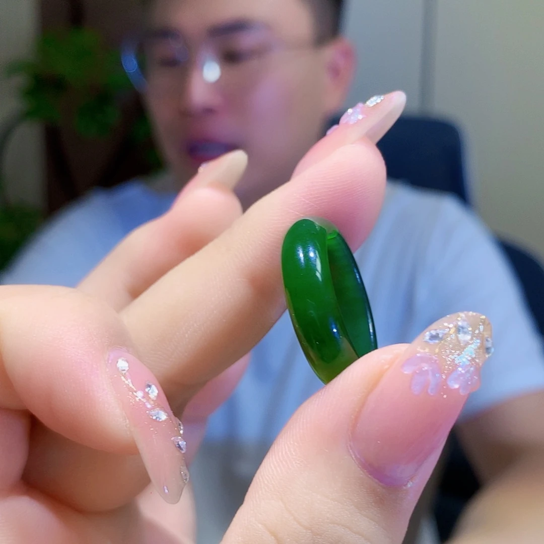 未镶嵌戒指和田玉（碧玉）圈口自己备注