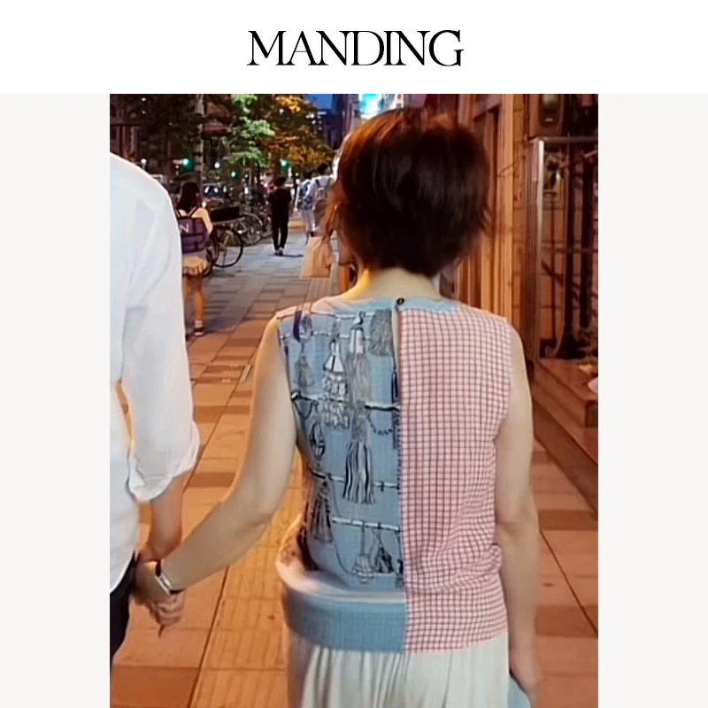 【双全独立设计】早年私服印花真丝背心桑蚕丝穿搭双绉真丝打底背心