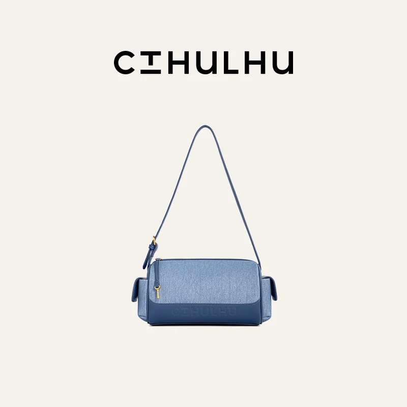 CTHULHU【丹宁笔筒包】CT504B189韩国小众品牌时尚柔软包XS