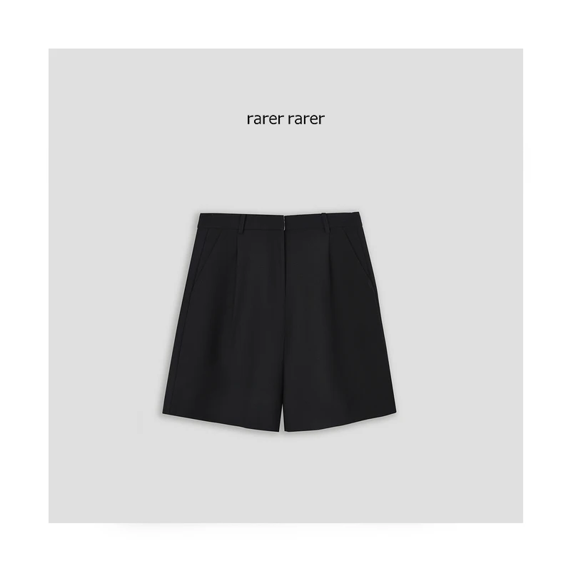 【rarer rarer】25SS夏季百搭垂感MM黑色西装短裤 2502107