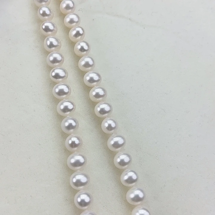 淡水珍珠颈饰银S925镶嵌卡9➕极光白