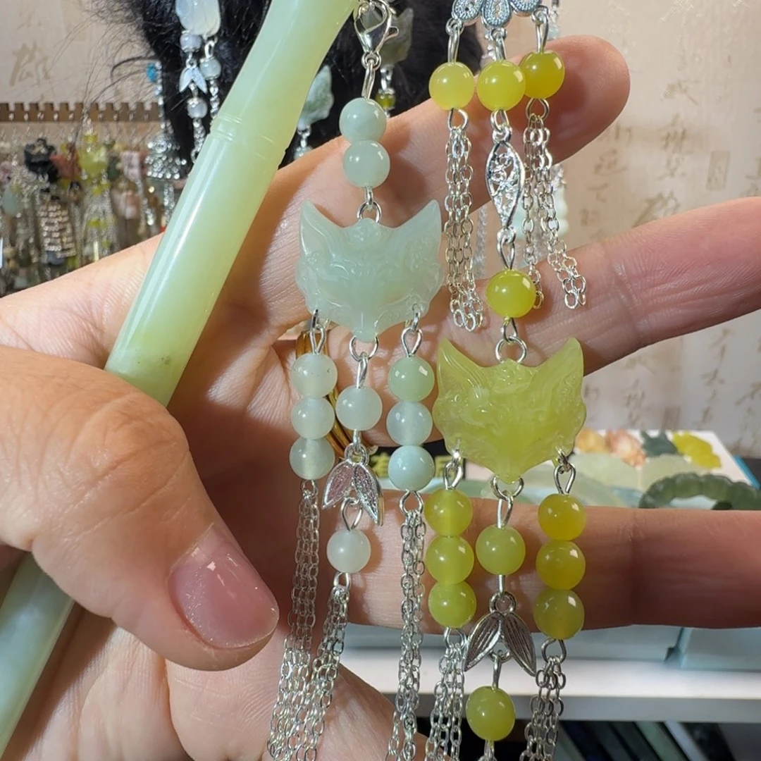未镶嵌岫玉发簪福利款两个包邮