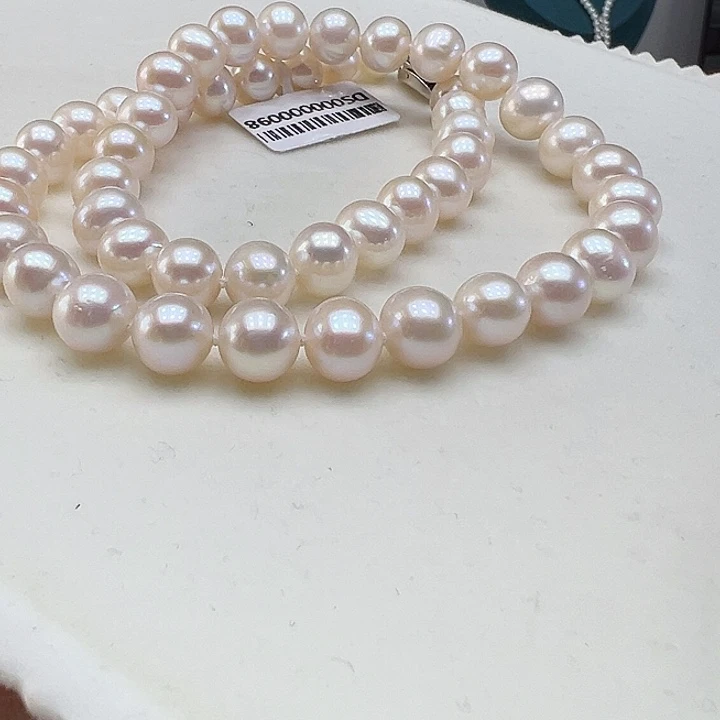 淡水珍珠颈饰银S925镶嵌➕9-10高品极光炫彩